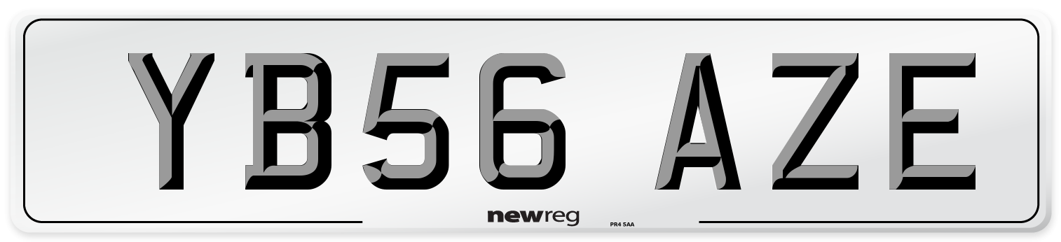 YB56 AZE Number Plate from New Reg